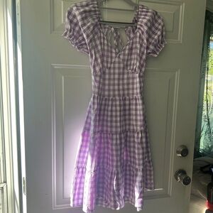 Purple Gingham Summer Dress, open back. So cute! XS